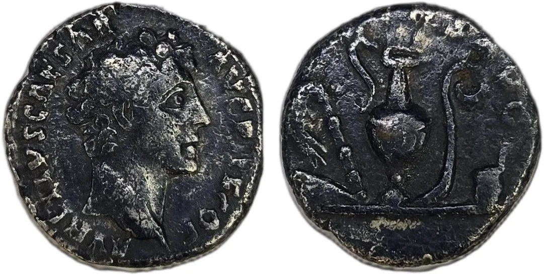 Marcus Aurelius Silver Denarius A.D. 140-144 - PIETAS AVG