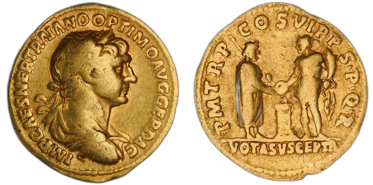 TRAJAN, 98–117. AV Aureus (18 mm, 7.13g, 6h),