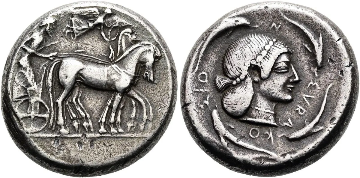 Sicily, Syracuse. Reign of the Deinomenids, 485-466 BC. Silver tetradrachm