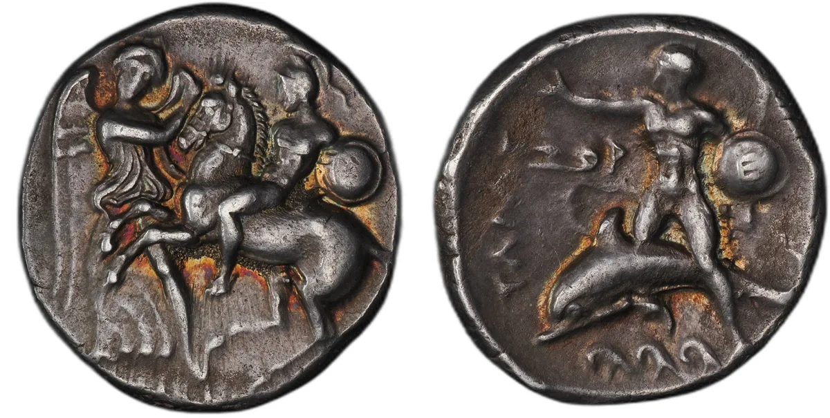 CALABRIA. Tarentum. Circa 280–272 BC. AR Didrachm