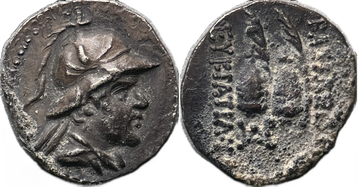 Greco-Bactrian Eukratides I Megas, ca. 170-145 BC, AR obol 0.72g