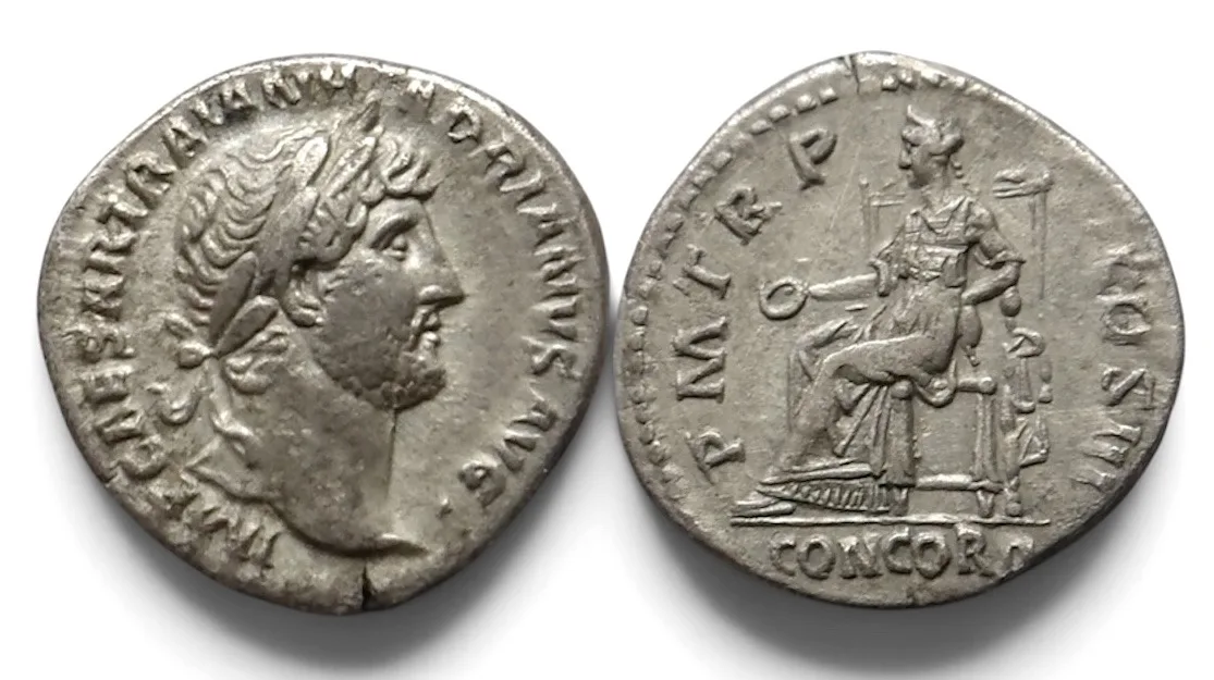 Hadrian, AD 117-138. AR Denarius 3.35 g). Rome, struck AD 119/120. RIC 204