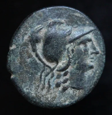Rare Pergamon AE Athena Trophy Mithridatic War Occupation 85 BC