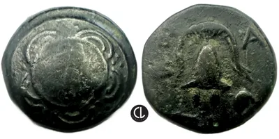 Kingdom of Macedon, Antigonus I Monophthalmus, Sardes Mint, AE Circa 320-306/5 BC, Shield / Helmet