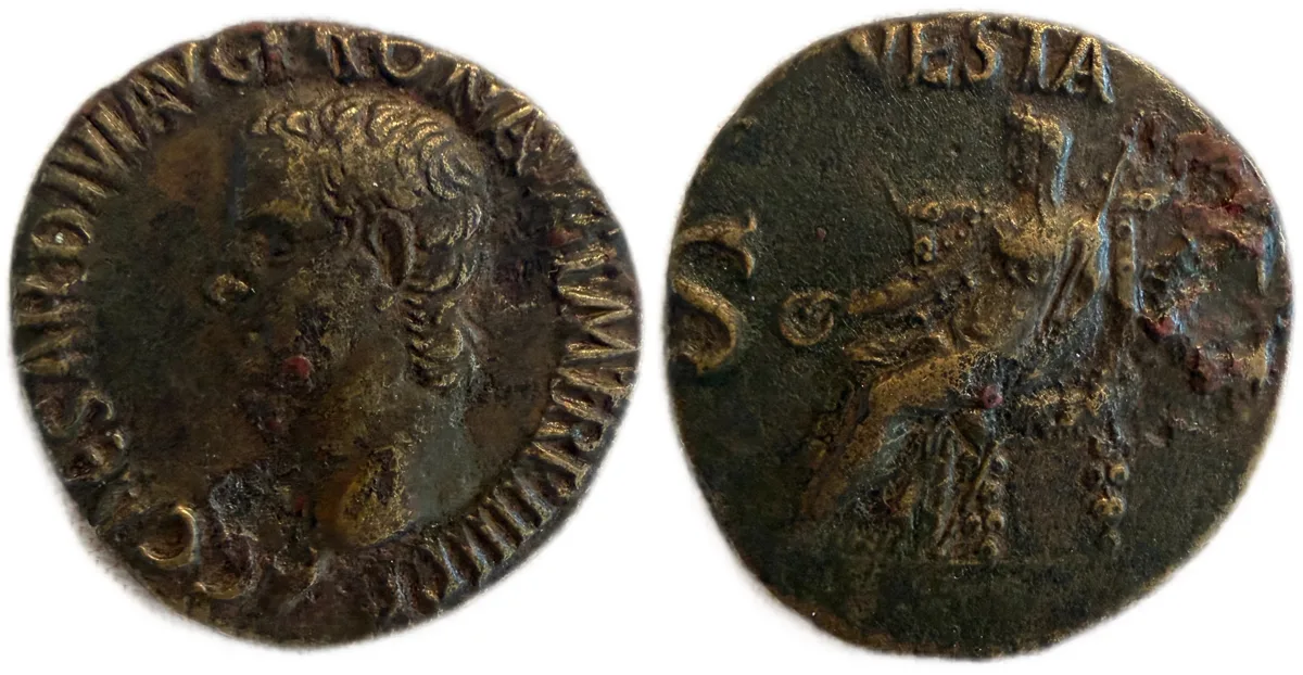 CALIGULA (40 - 41). As. Rome. Rarer Late Date