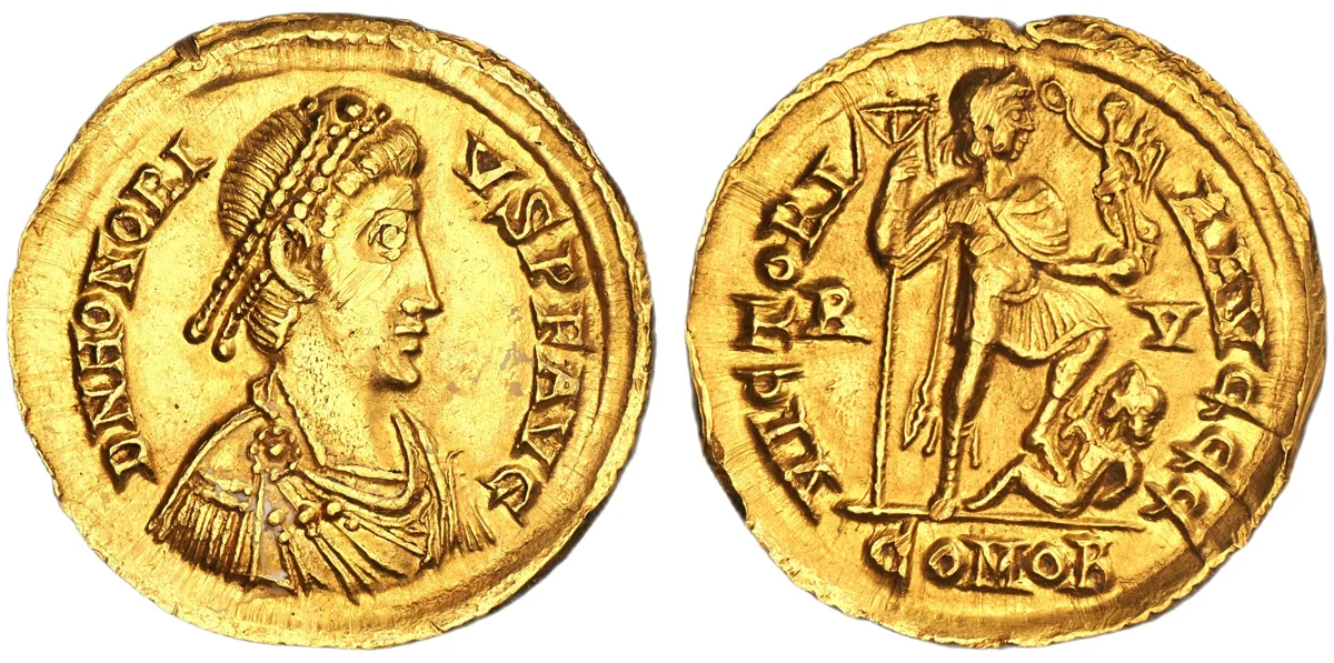 Honorius, AD 402-408. AV Soldius, Ravenna