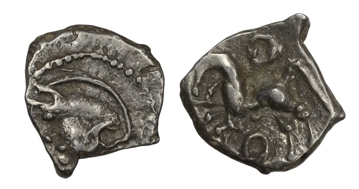 Celtic Gaul, The Aedui Mid 1st Century BC AR Quinarius