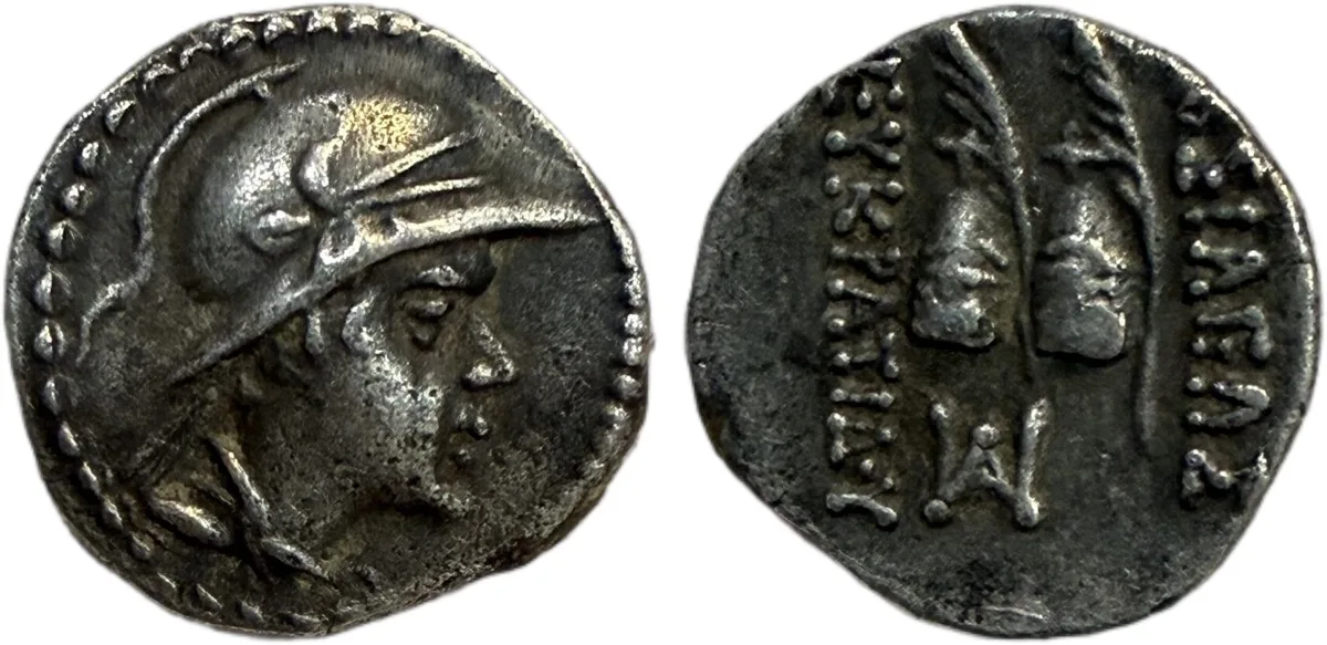 Kings of Bactria Eucratides I, circa 170 – 145 BC Obol