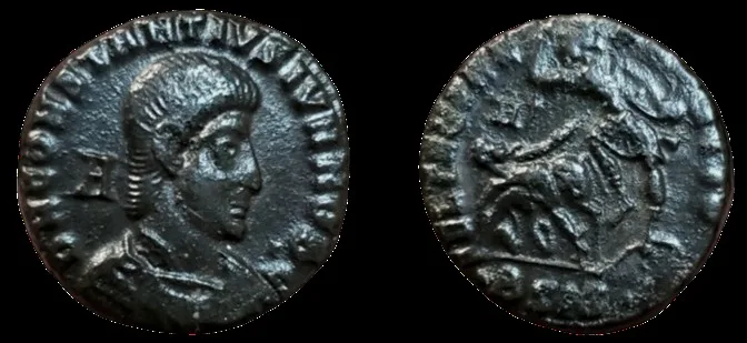 Roman: Constantius Gallus. struck 351-354 AD. AE 20mm 5.35gm Siscia VF
