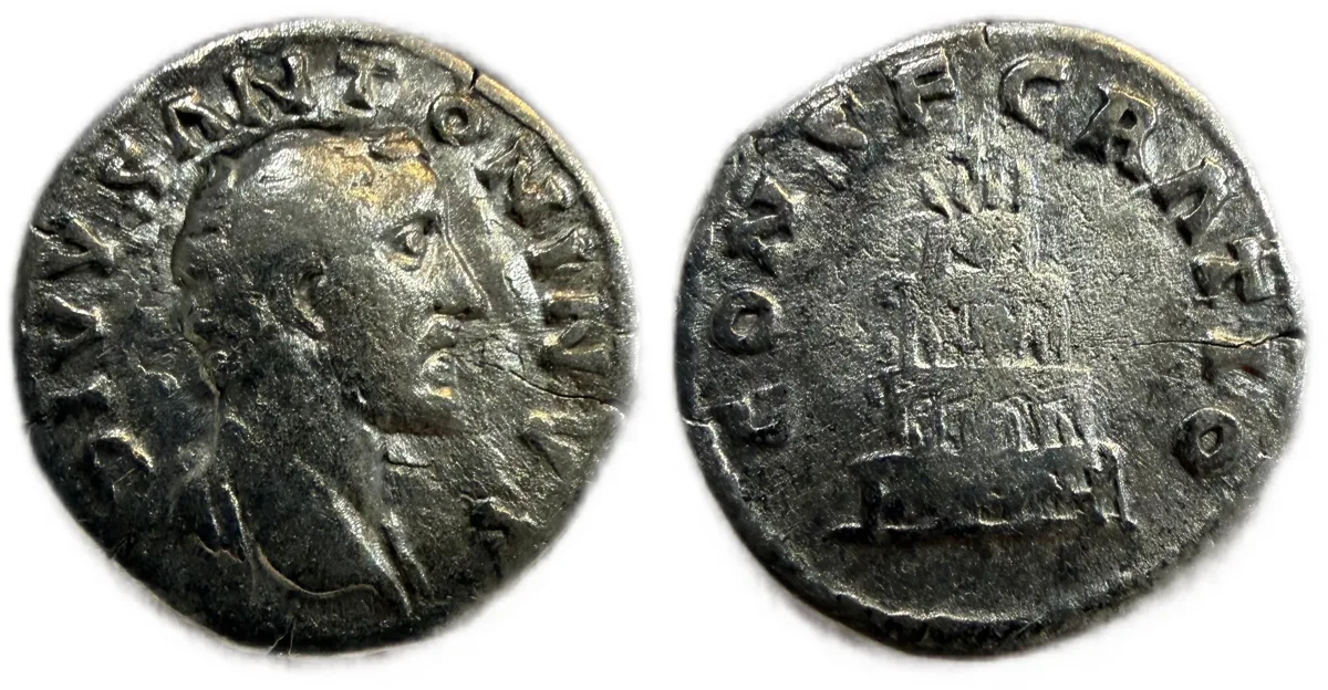 Divus Antoninus Pius, died 161. Denarius w Consecratio Funeral Pyre Reverse