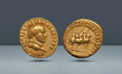 ROMAN EMPIRE. Vespasian, 69-79 AD Lugdunum, c 71. AD