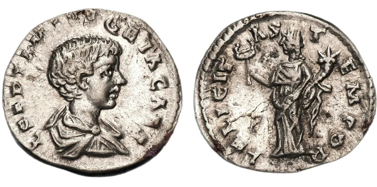 Geta, As Caesar, Denarius