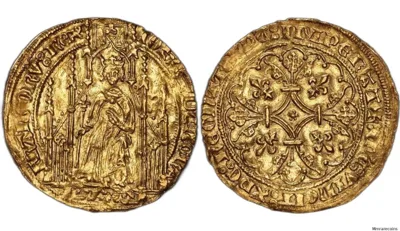 1350-1364 France Jean II le Bon Royale d'Or Second issue in gEF toned very scarce