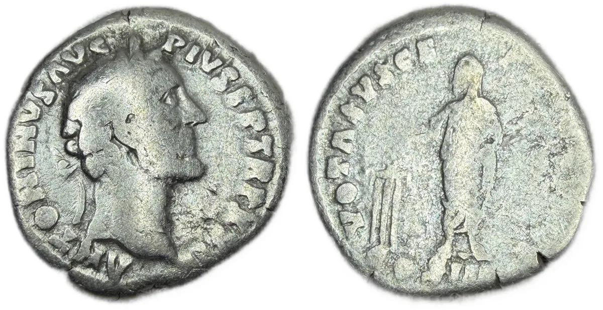 Antoninus Pius AR Denarius Vota Svscep