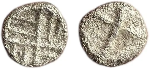 Thrace Apollonia Pontika AR Hemiobol Anchor Swastika Incuse 5th Century BC
