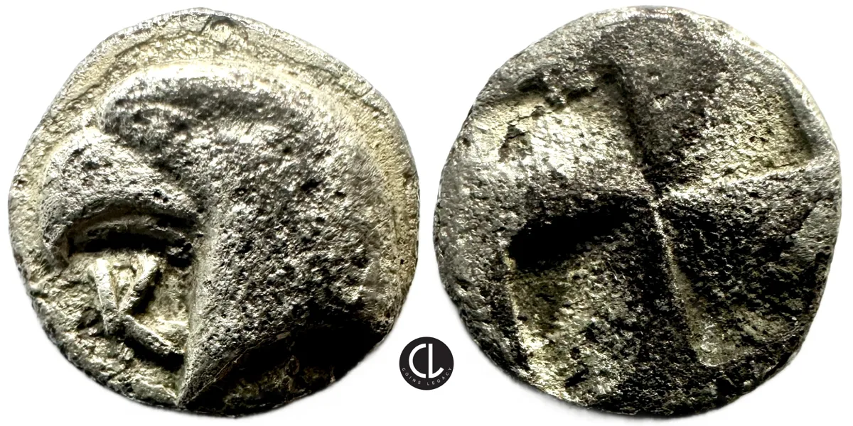 Aeolis, Kyme Mint, AR Hemibol, Circa 480-450 BC - RR