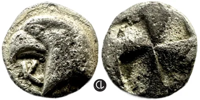 Aeolis, Kyme Mint, AR Hemibol, Circa 480-450 BC - RR