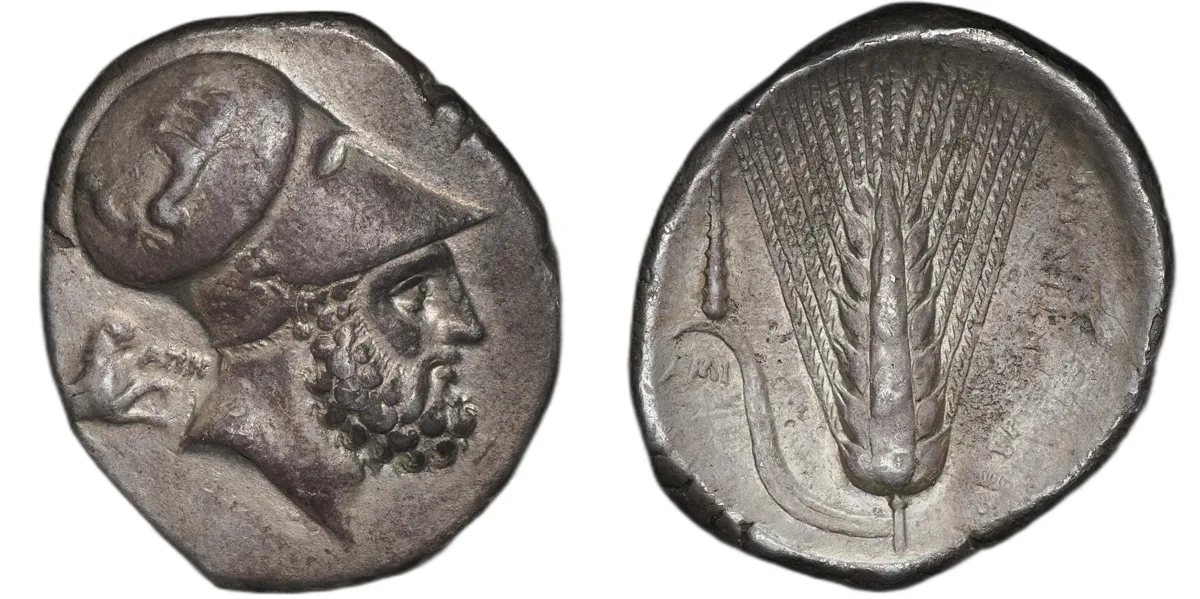 Lucania. Metapontum. AR Dinomos