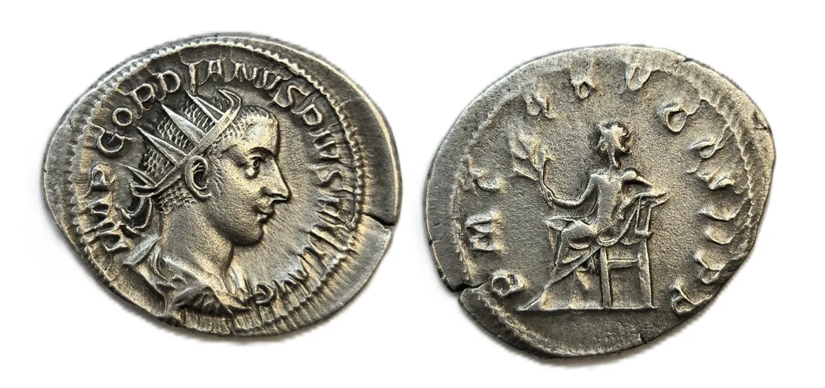 Gordian III Silver Antoninianus – Apollo Seated RIC IV #89