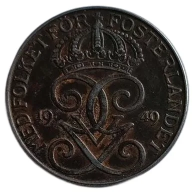 5 Öre 1949 Sweden, Bronze, VG