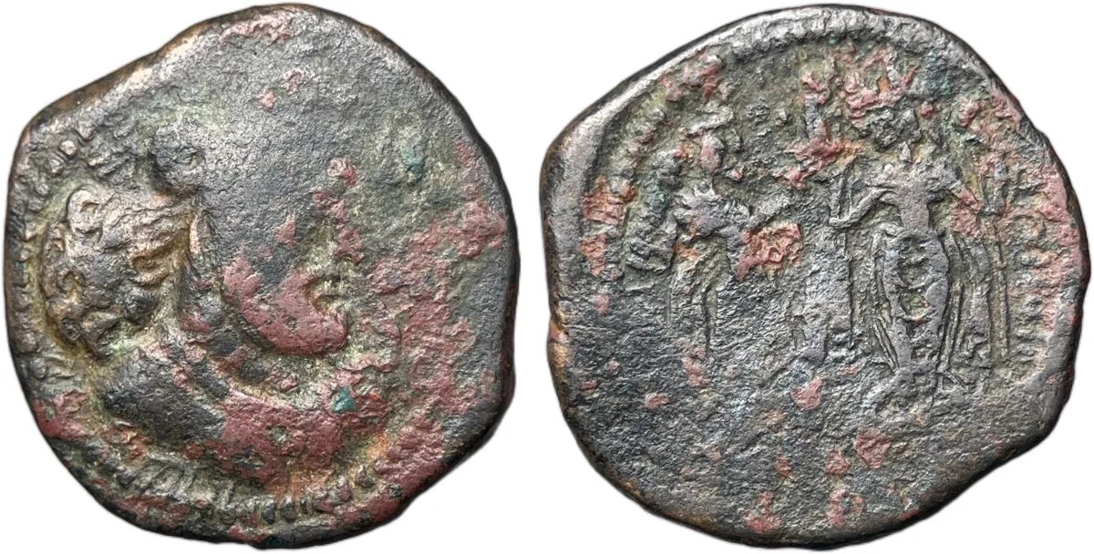 Kushano-Sasanian, Unknown king, AE, Pashiz, 3.09g, Rare