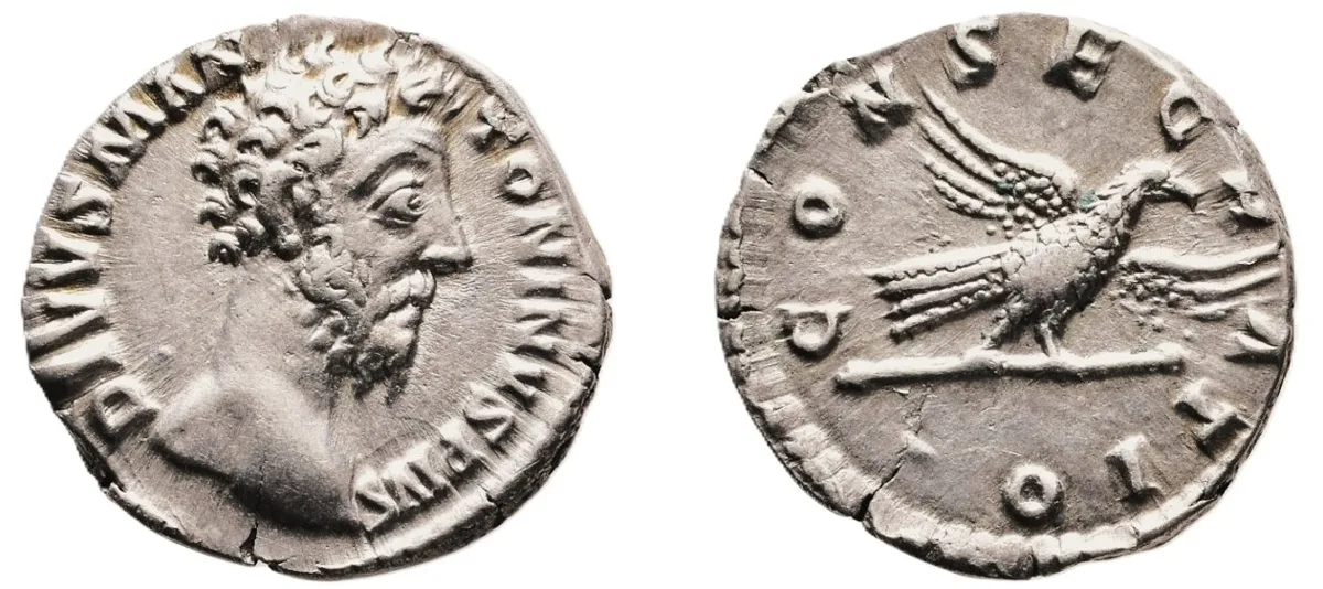 Divus Marcus Aurelius (Died 180) AR Denarius (Silver, 2.66 g, 17.9 mm) Rome