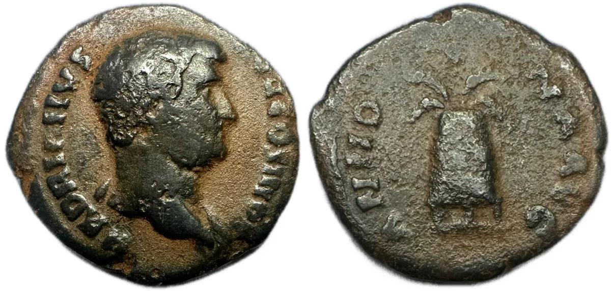 Hadrian. AE Denarius. Contemporary imitation. Rome, AD 117-138