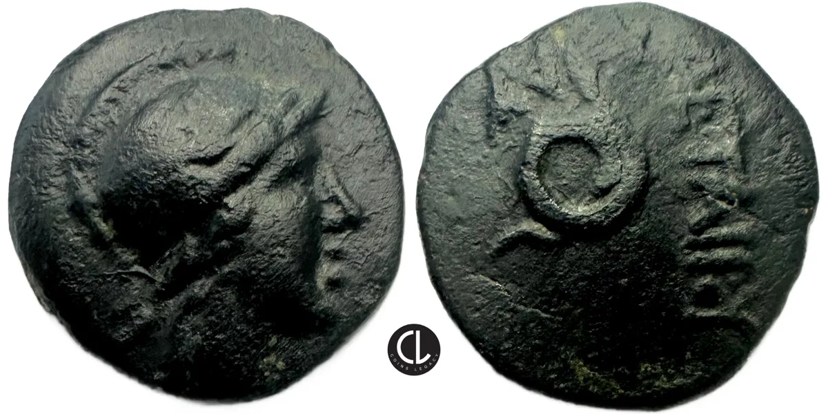 Mysia, Pergamon, Attalos I to Eumenes II, AE Circa 241-158 BC, Athena / Serpent
