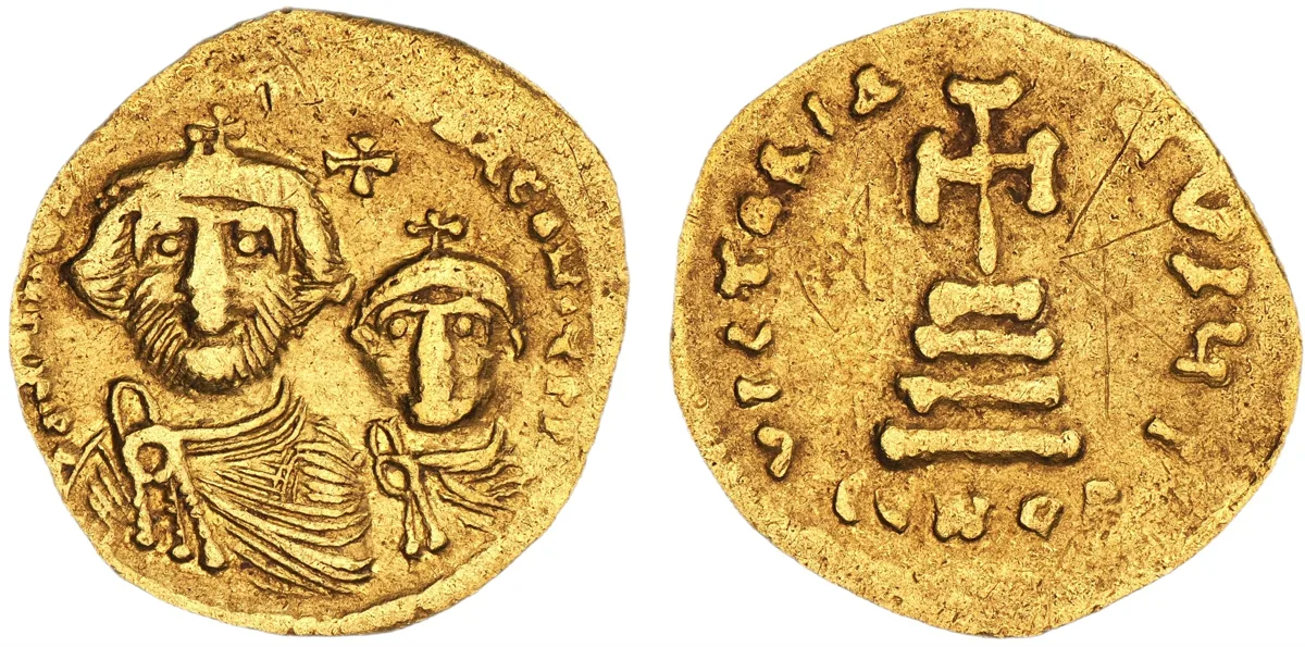 Heraclius with Heraclius Constantine, 610-641 (616-625). AV Solidus, Const.