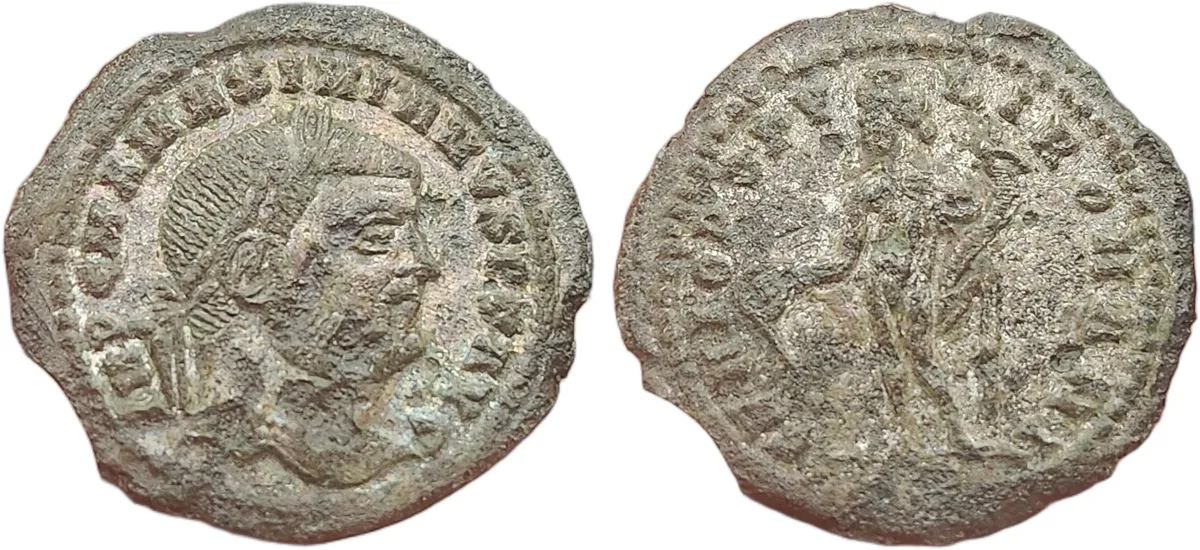 Maximian Follis with silvering