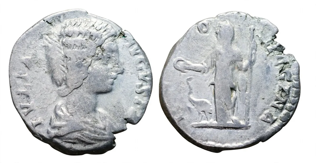 Julia Domna denarius, IVNO REGINA 193-217 AD