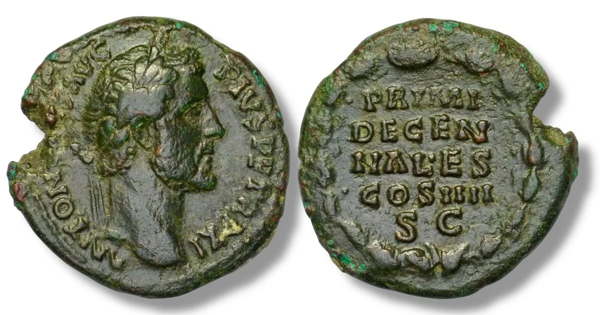 Antoninus Pius (AD 138-161) Æ AS / Legend in Wreath
