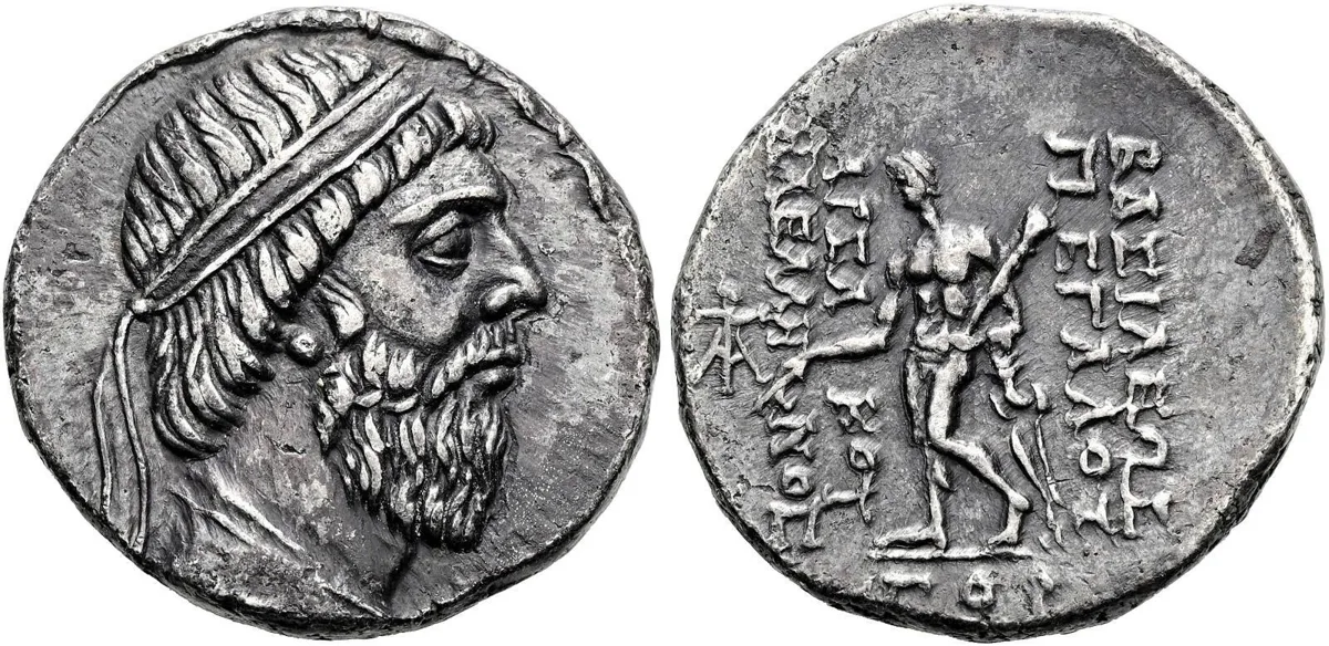 PARTHIAN KINGDOM. Arsacid Dynasty. Mithradates I “the Great,” Silver tetradrachm