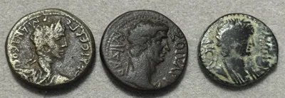 Lot of 3 provincial coins of Caligula, Claudius & Nero