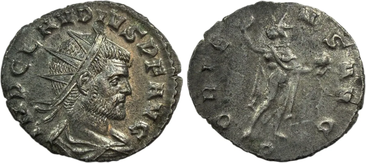 Antoninianus Claudius II Gothicus ORIENS AVG; Sol