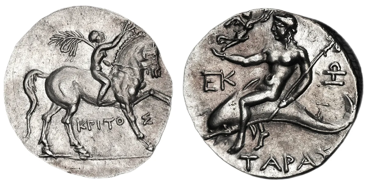 Calabria, Tarentum. Punic occupation, circa 212-209 BC. Half shekel