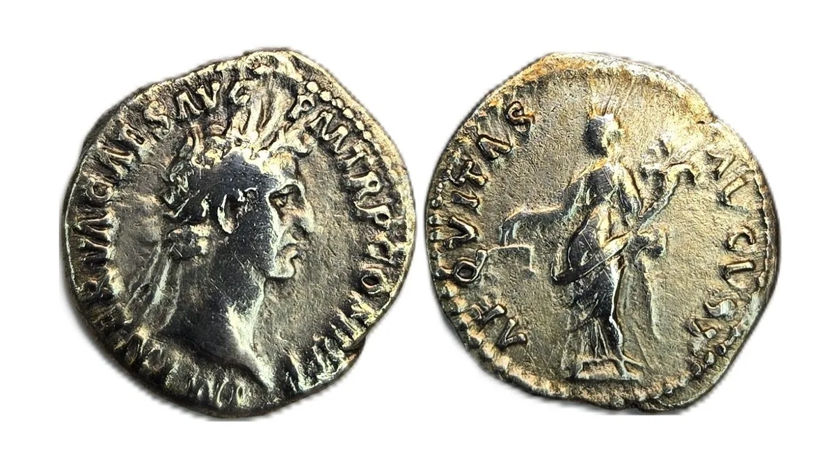 Nerva A.D. 96 - Silver Denarius RIC # 1 - AEQVITAS AVGVST VF/XF