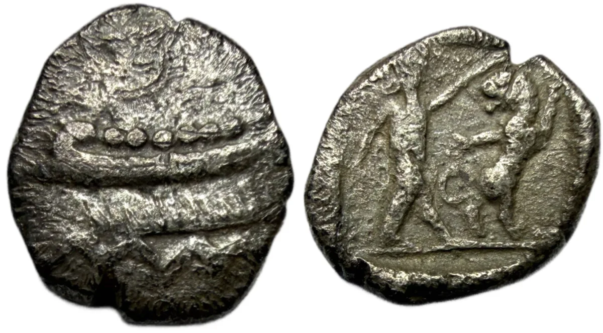 SAMARIA. Unpublished Obol, circa 375-333 BC