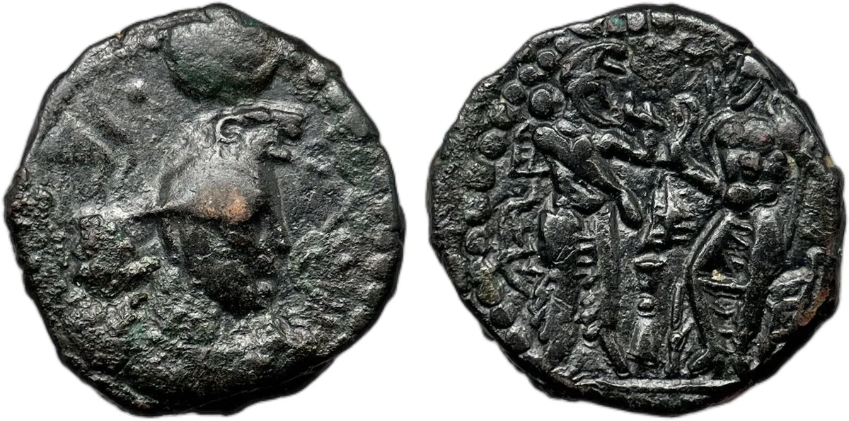 Kushano-Sasanian, Hormizd I, 265-295 A.D, AE drachm, 1.96g, Harid mint