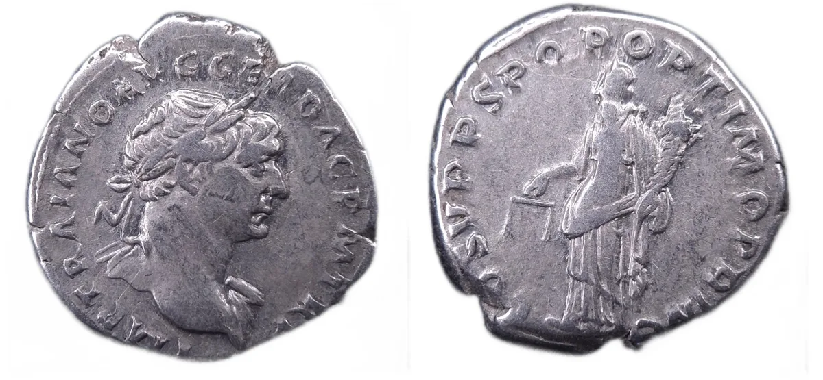 Trajan Denarius, Aequitas Reverse