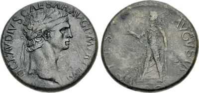 Claudius. AD 41-54. Æ Sestertius Rome mint. Struck AD 41-42 VF