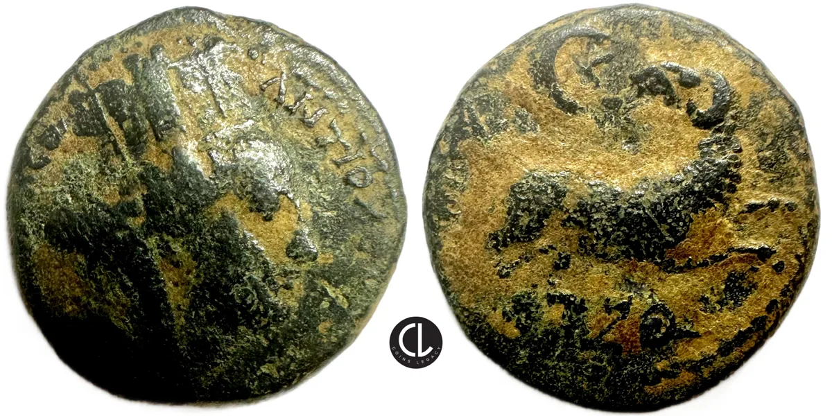 Seleucis and Pieria (Syria), Antioch Mint, AE Trichalkon , Pseudo-Autoomous issue, temp. Hadrian, CY 177 = AD 128/9 - RR