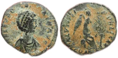 Aelia Eudoxia, bronze coin, natural desert patina