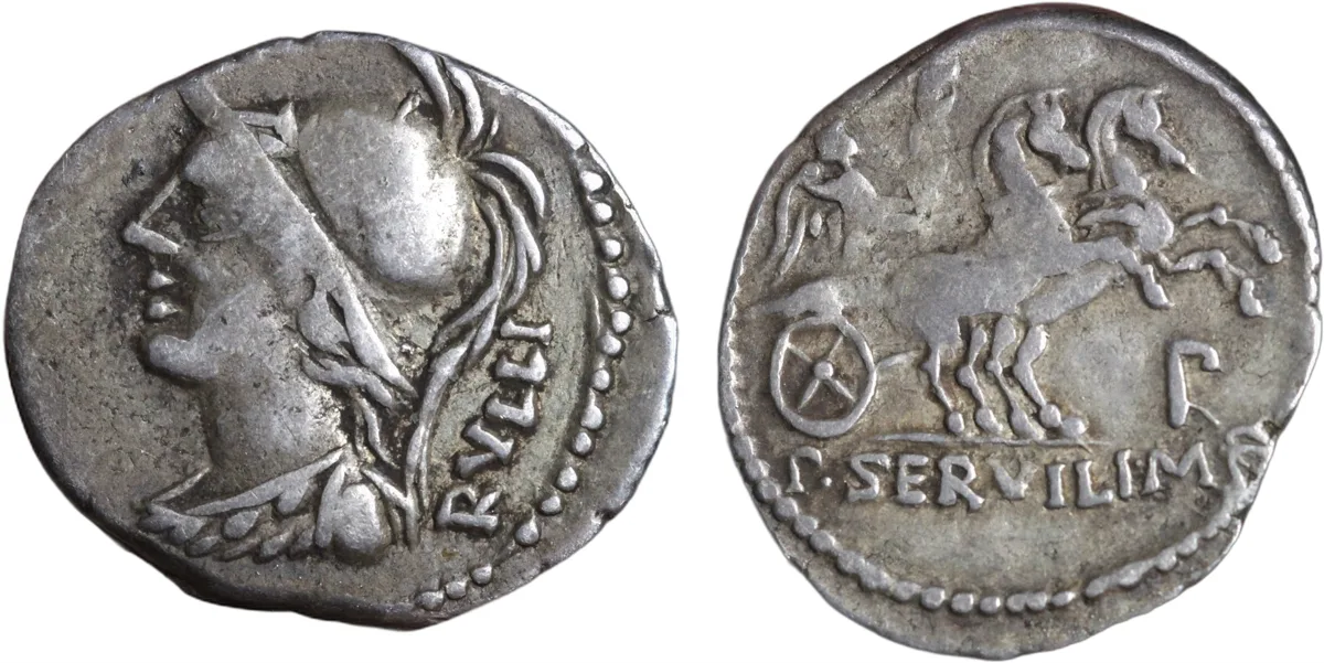 Roman Republic AR Denarius 100BC P. Servilius Rullus