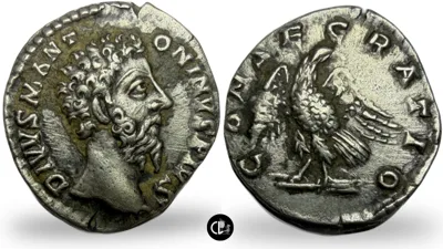 Divus Marcus Aurelius. Died AD 180. Denarius. Consecration issue. Rome mint.