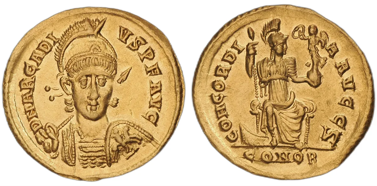 Arcadius, AD 383–408. AV Solidus