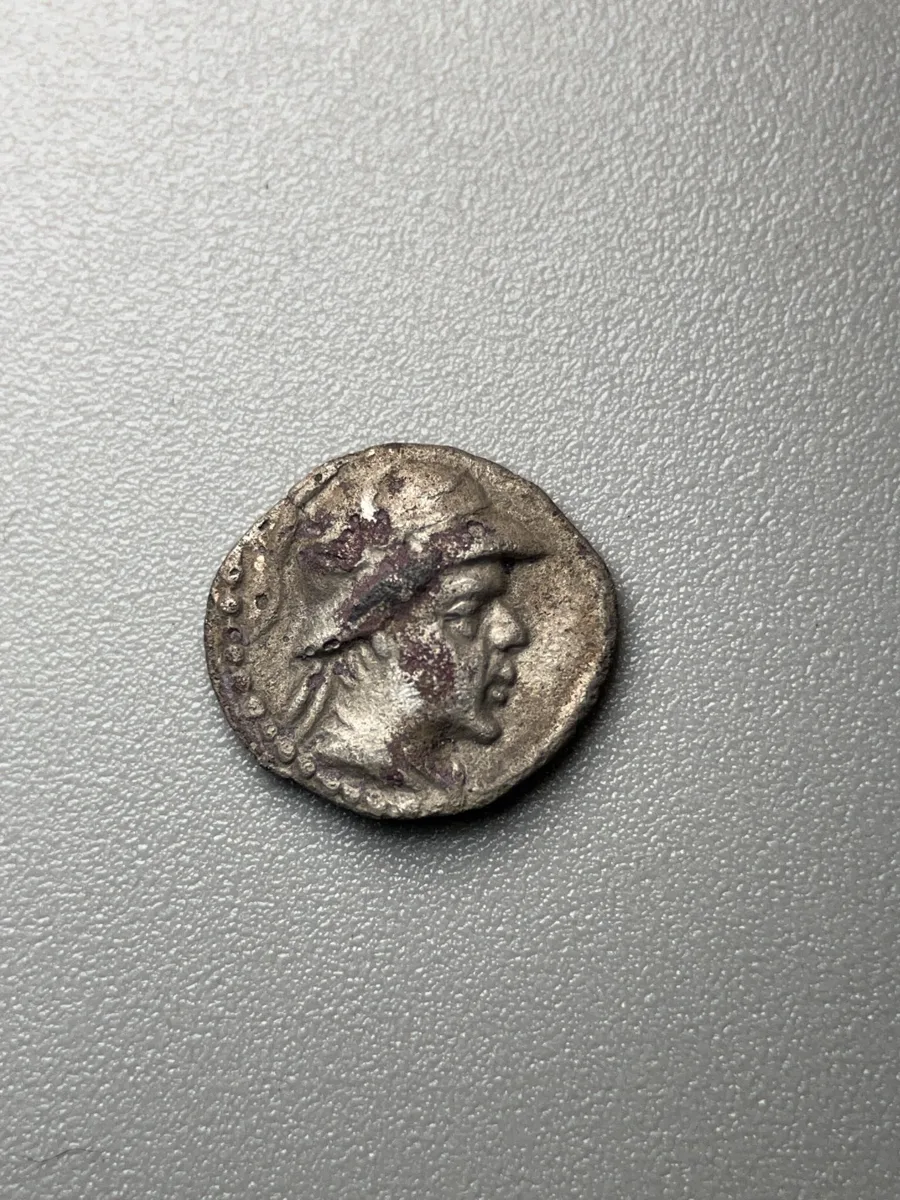 Greco-Bactrian Eukratides I AR obol, 0.63g, 170-140 B.C