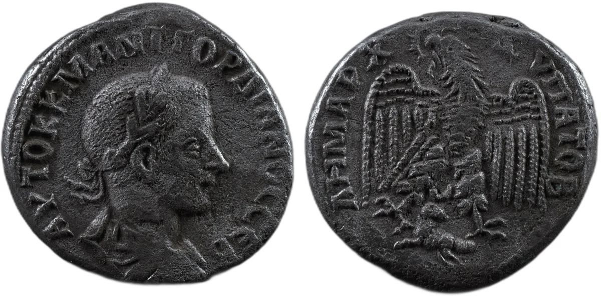Gordian III AR Tetradrachm Antioch AD 241-244 Eagle & Ram (Aries)