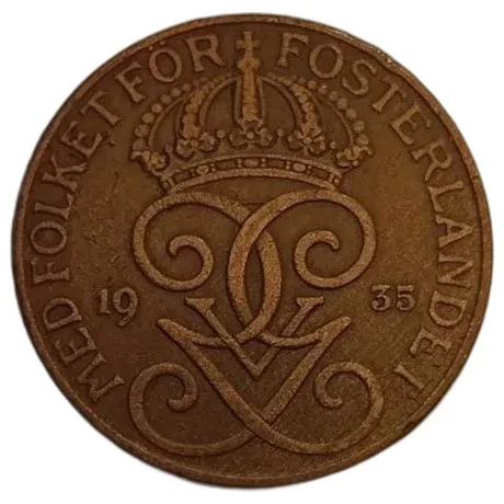 5 Öre 1935 Sweden, Bronze, VF
