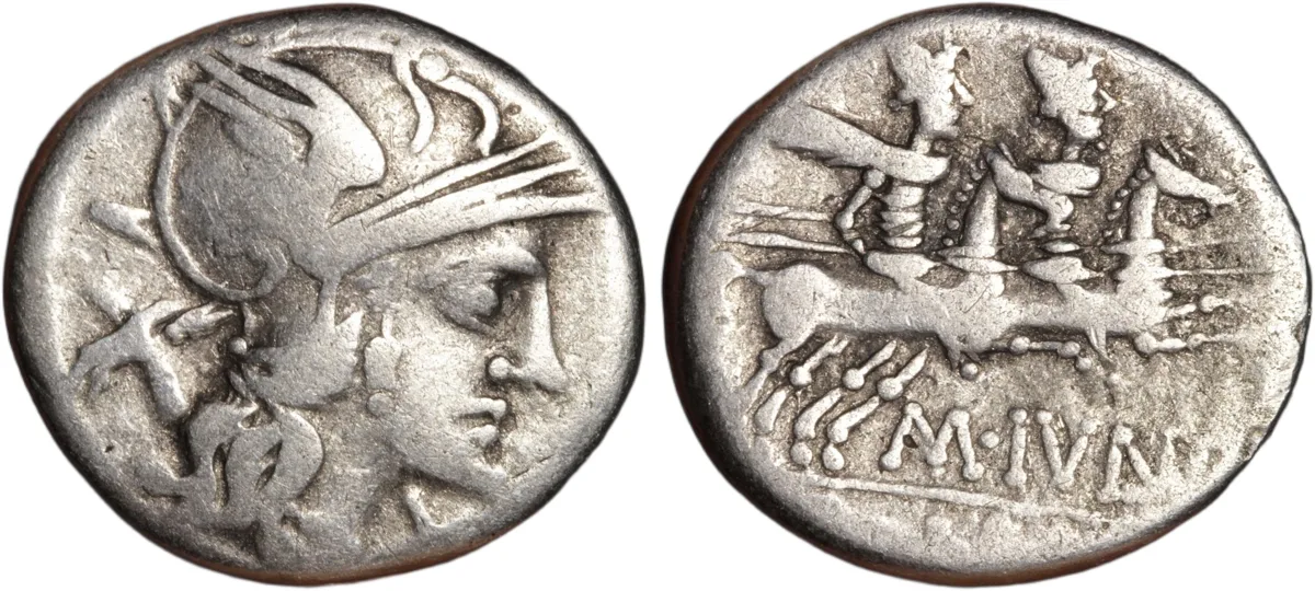 Roman Republic Silver Denarius 145BC M. Iunius